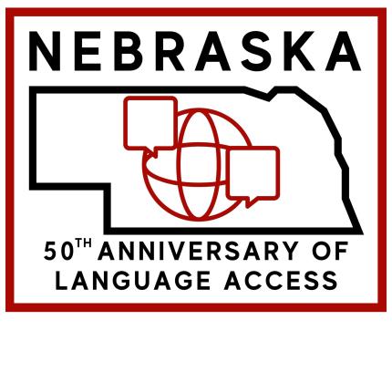 50th Anniversary of Language Access in Nebraska logo
