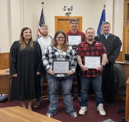 the Southeast Nebraska Adult Drug Court Program celebrated the graduation of four participants at the Nemaha County Courthouse in Auburn. Judge Richard R. Smith and Judge Julie D. Smith presided over the ceremony. We are proud to honor the achievements of graduates Ashley Williams, Justin Williams, Jaiden Waggoner, and Donald Richbourg.