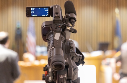 Camera in a courtroom
