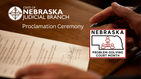 Nebraska Chief Justice Michael G. Heavican and Justice Jeffrey Funke will host a proclamation signing ceremony on April 30, 2024, at 2:00 p.m. to officially declare Nebraska Problem-Solving Court Month